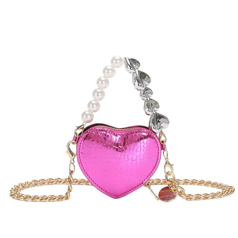 Mini Love-shape Pearls Handbag Fashion Cute Chain Lipstick Bag Women's Bright Candy Color Shoulder Messenger Bag | Luxury Home Accessories | Heulog Glow