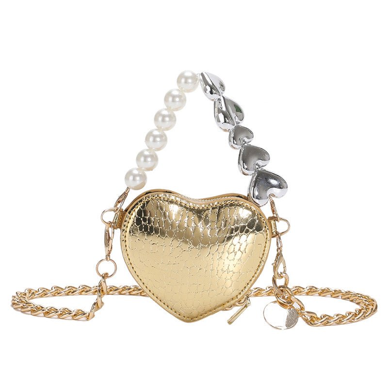 Mini Love-shape Pearls Handbag Fashion Cute Chain Lipstick Bag Women's Bright Candy Color Shoulder Messenger Bag | Luxury Home Accessories | Heulog Glow