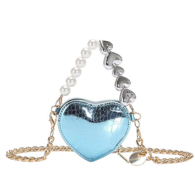 Mini Love-shape Pearls Handbag Fashion Cute Chain Lipstick Bag Women's Bright Candy Color Shoulder Messenger Bag | Luxury Home Accessories | Heulog Glow