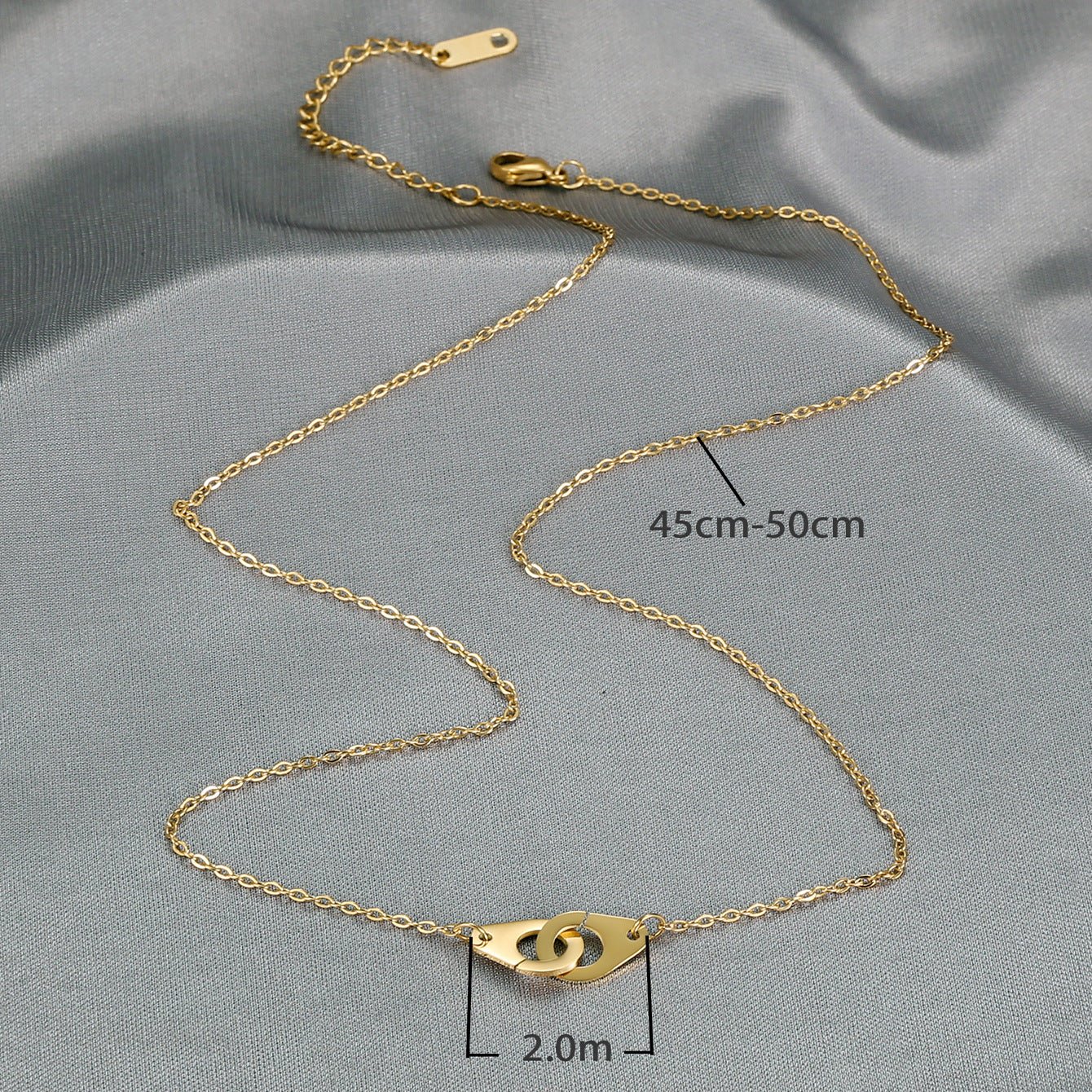 Minimalist Double-Ring Handcuff Pendant Necklace, Personalized Hip-Hop Style | Luxury Home Accessories | Heulog Glow