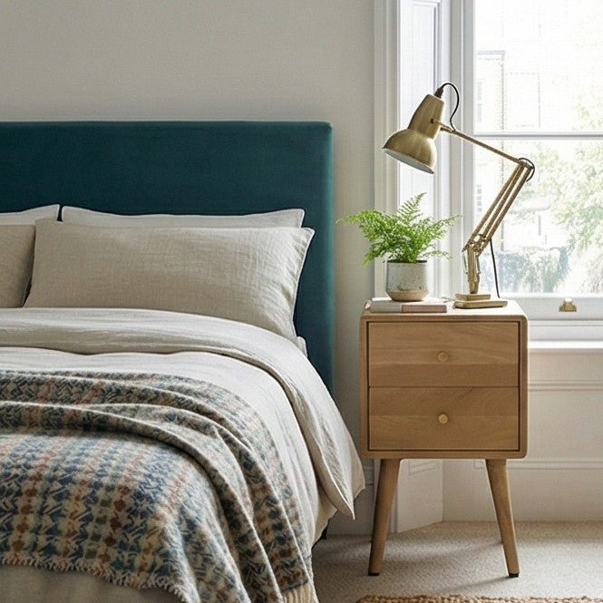 Minimalist Mango Wood Logan Narrow Bedside Table | Luxury Home Accessories | Heulog Glow
