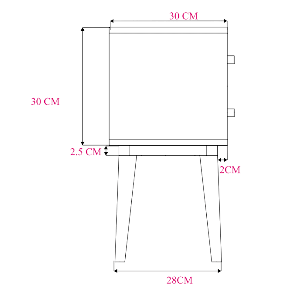 Minimalist Mango Wood Logan Narrow Bedside Table | Luxury Home Accessories | Heulog Glow