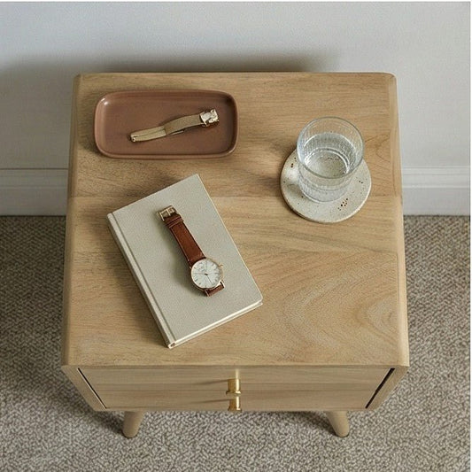 Minimalist Mango Wood Logan Narrow Bedside Table | Luxury Home Accessories | Heulog Glow