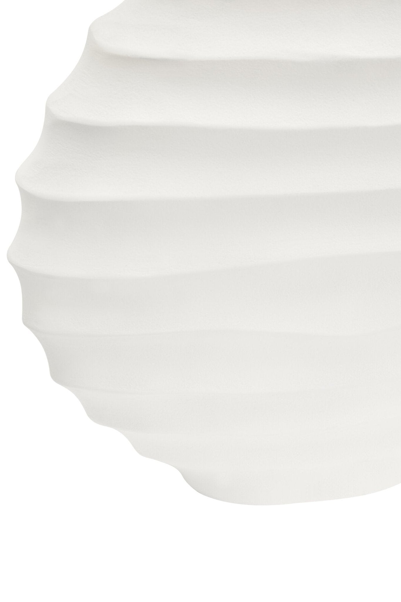 Mira Large Ivory Finish Rippled Round Vase | Luxury Home Accessories | Heulog Glow