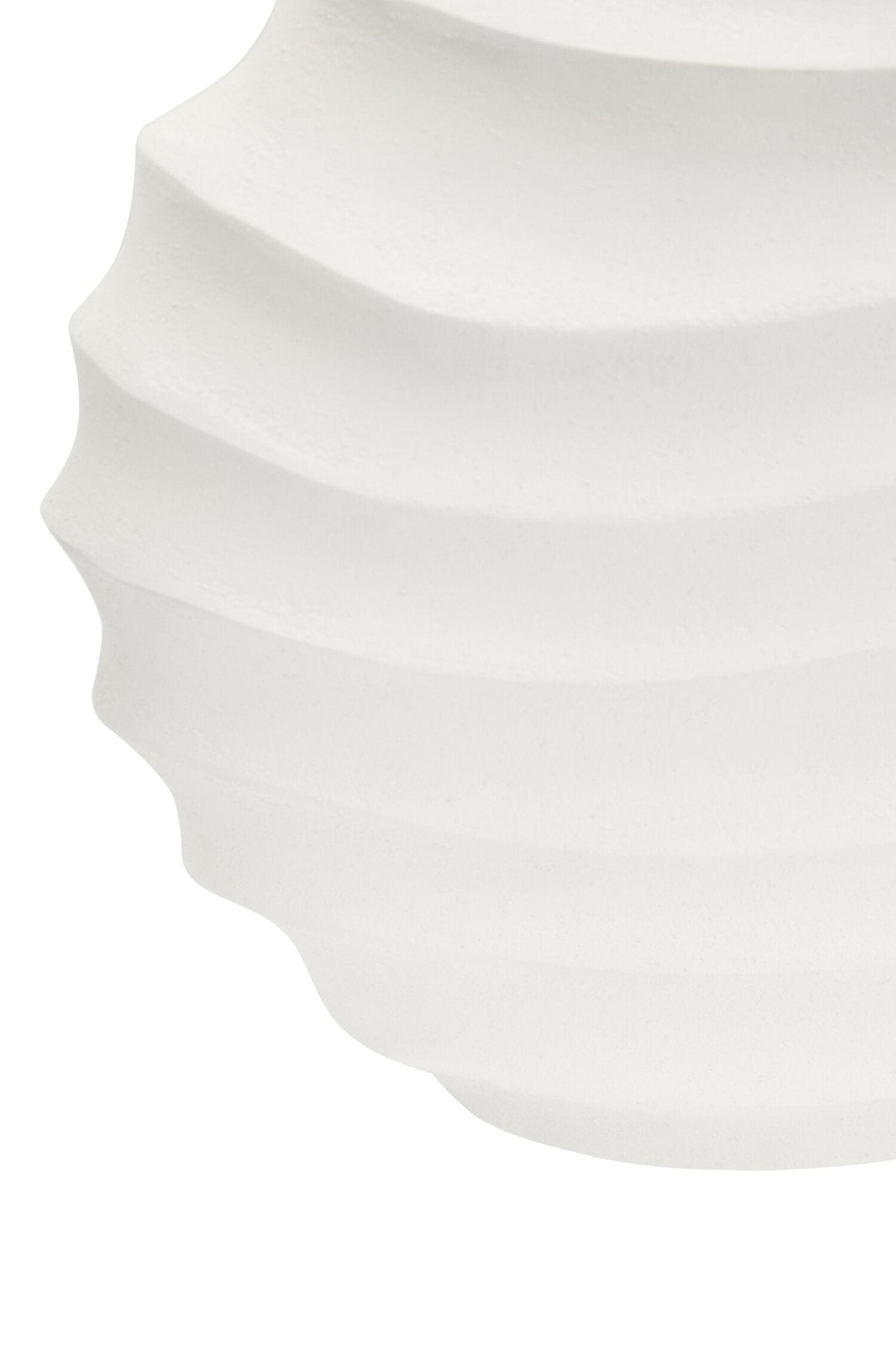 Mira Small Ivory Finish Rippled Round Vase | Luxury Home Accessories | Heulog Glow
