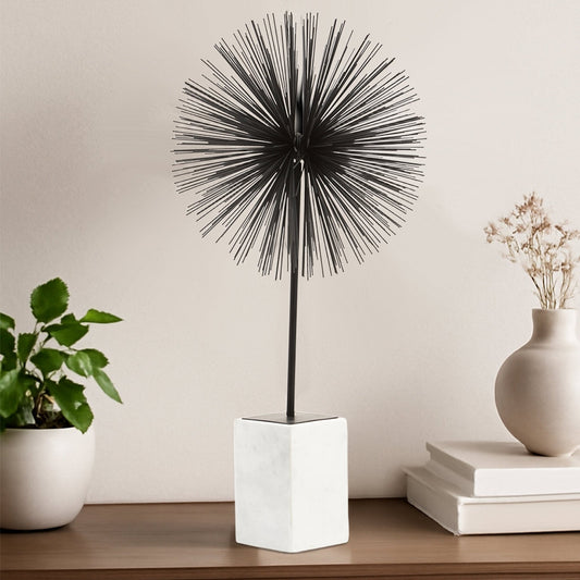 Mirano Black Finish Starburst Sculpture | Luxury Home Accessories | Heulog Glow