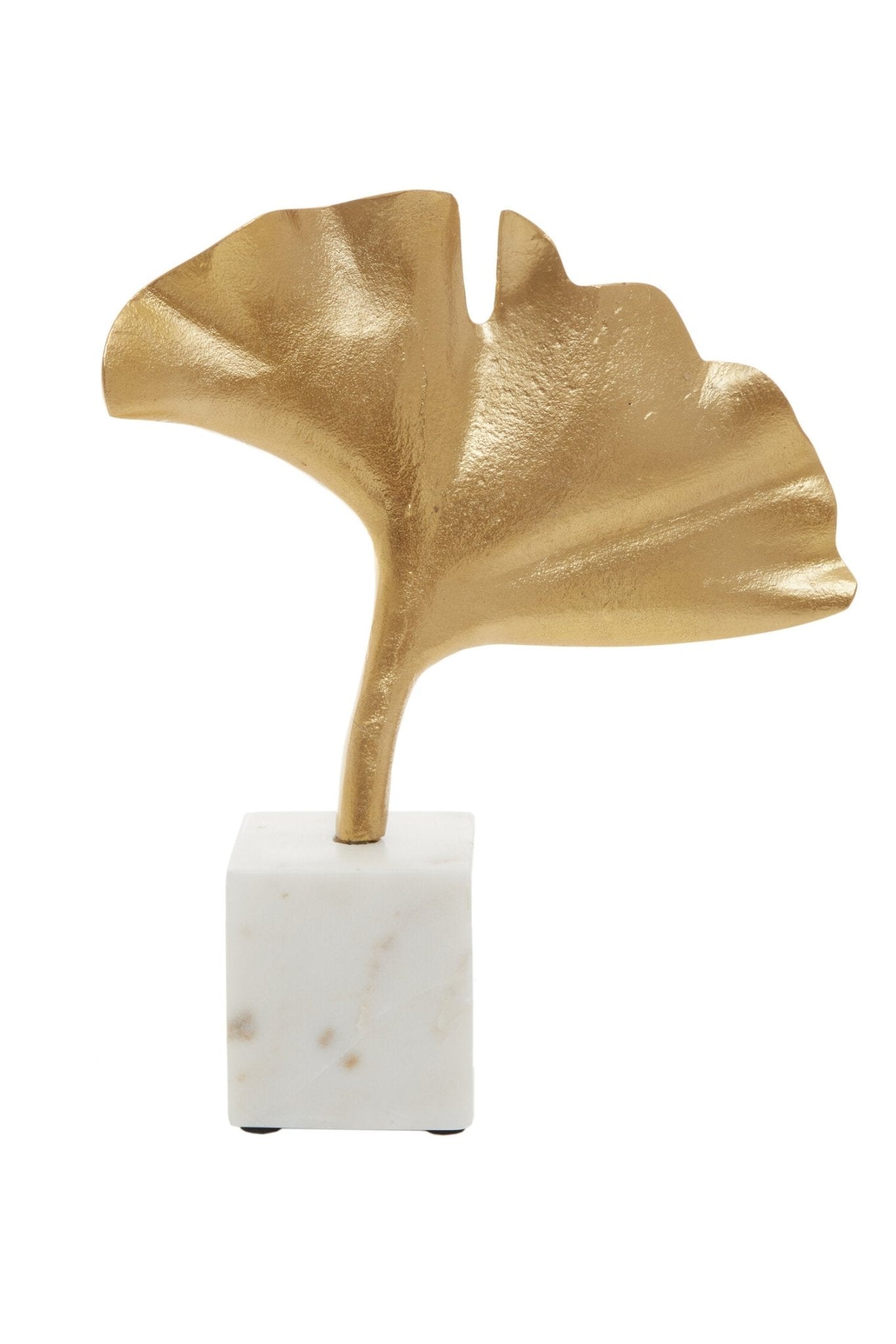 Mirano Gold Finish Ginkgo Sculpture | Luxury Home Accessories | Heulog Glow