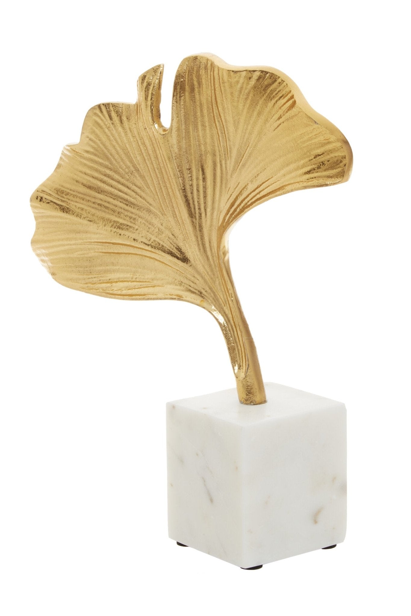 Mirano Gold Finish Ginkgo Sculpture | Luxury Home Accessories | Heulog Glow