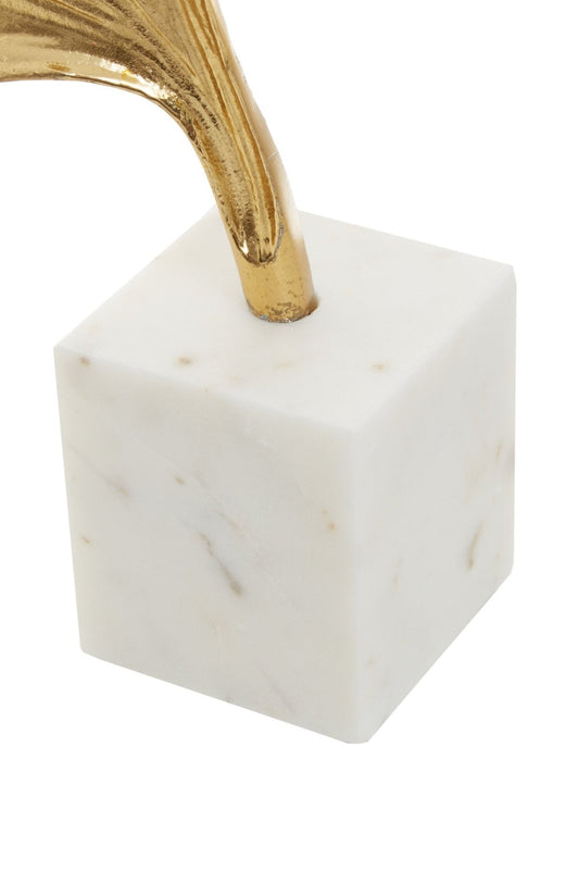 Mirano Gold Finish Ginkgo Sculpture | Luxury Home Accessories | Heulog Glow