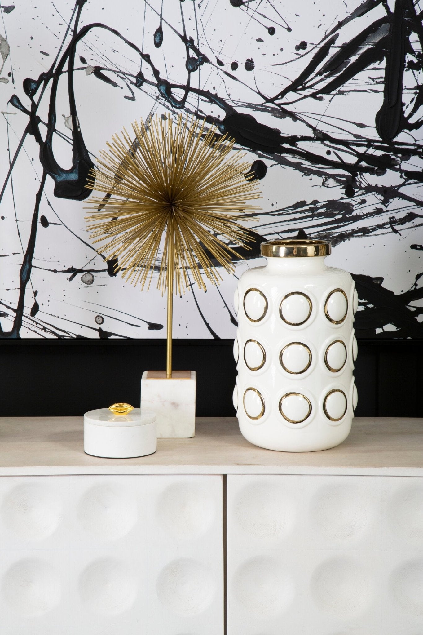Mirano Gold Finish Starburst Sculpture | Luxury Home Accessories | Heulog Glow