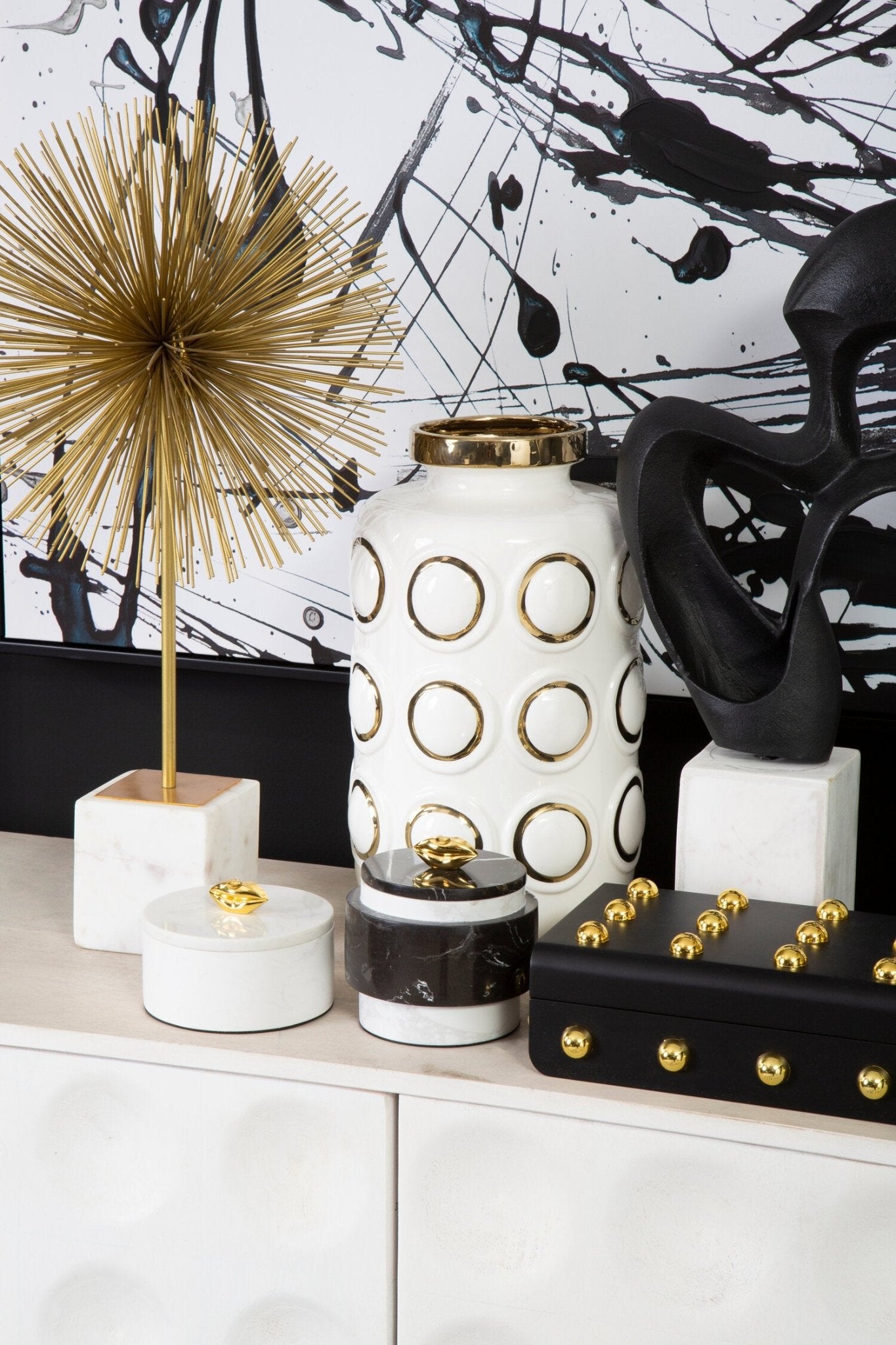 Mirano Gold Finish Starburst Sculpture | Luxury Home Accessories | Heulog Glow