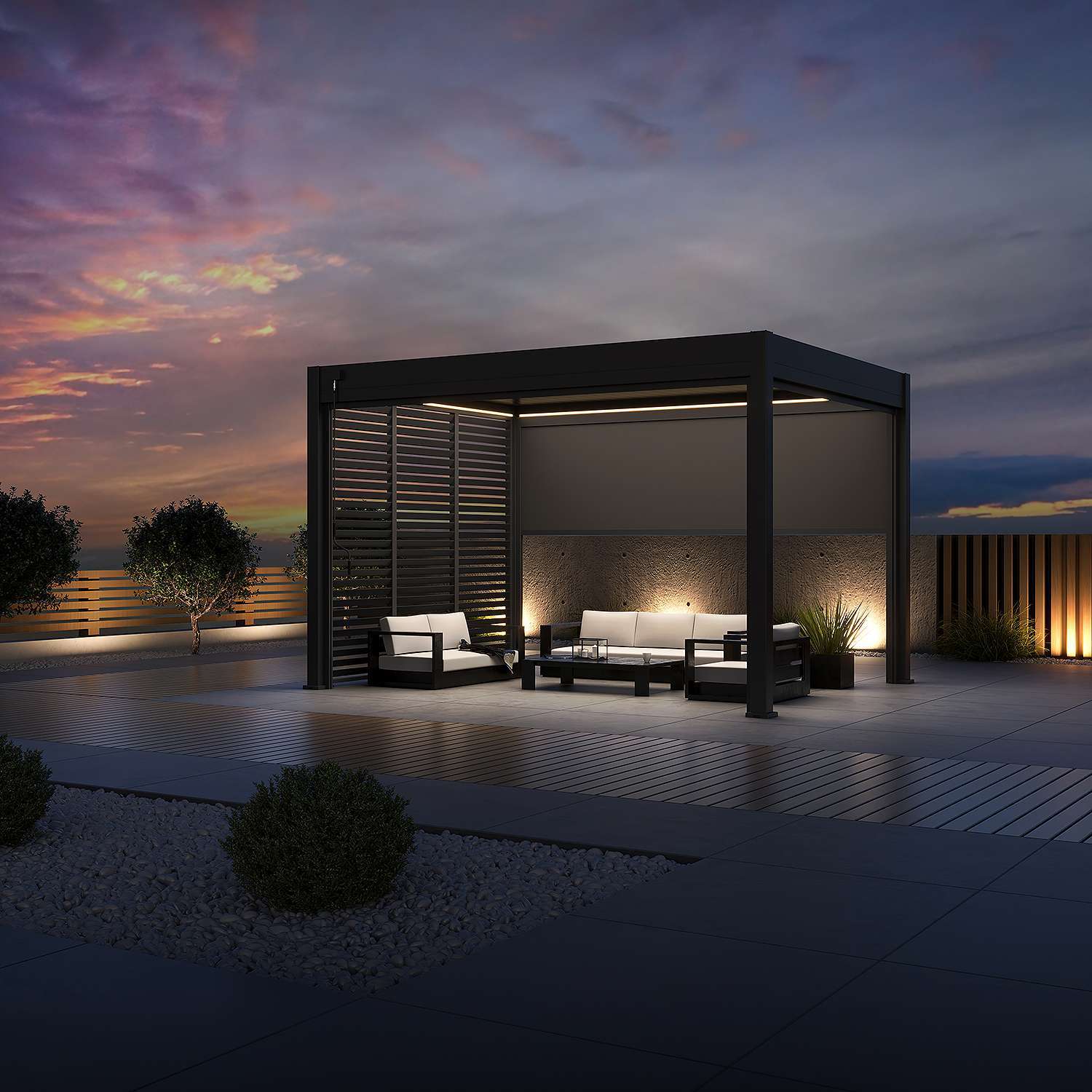Modena Aluminium Pergola 4m x 3m Free Standing with LED Package | Luxury Home Accessories | Heulog Glow