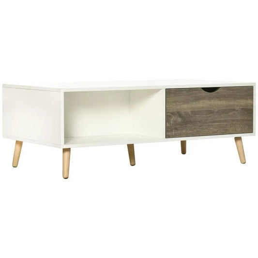 Modern Coffee Tables for Living Room w/ Storage Shelves, 2 Drawers, White | Luxury Home Accessories | Heulog Glow