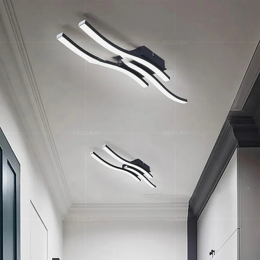 Modern LED Ceiling Light Long Wave Lamp | Luxury Home Accessories | Heulog Glow