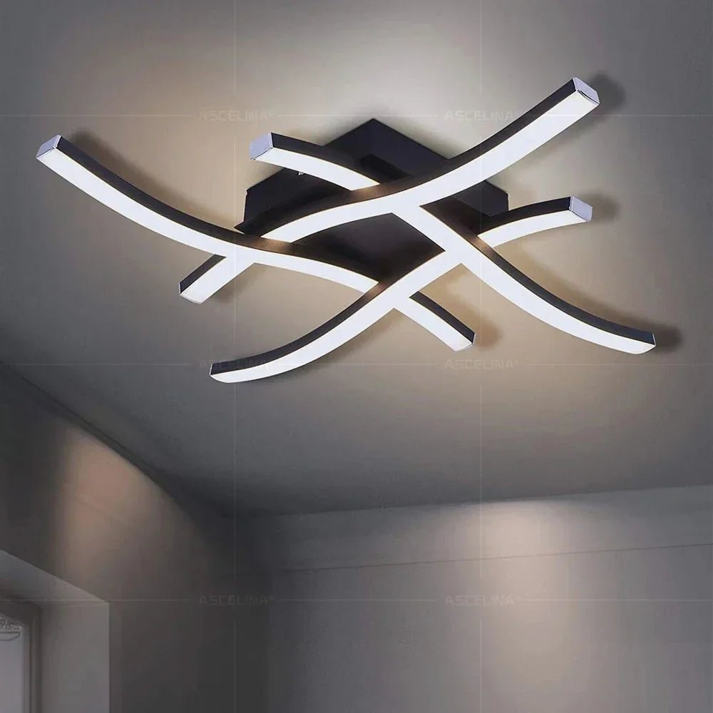 Modern LED Ceiling Light Long Wave Lamp | Luxury Home Accessories | Heulog Glow