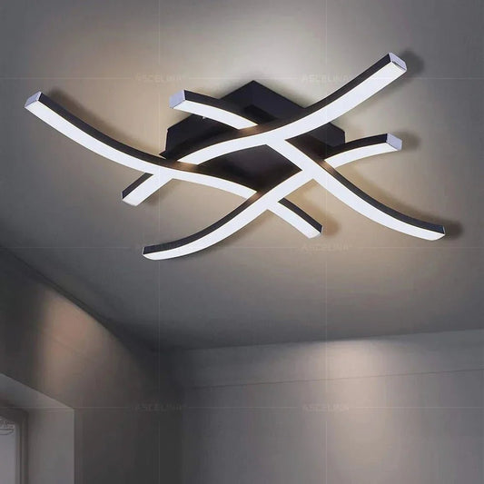 Modern LED Ceiling Light Long Wave Lamp | Luxury Home Accessories | Heulog Glow