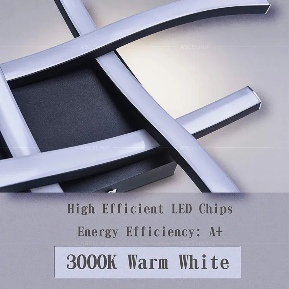 Modern LED Ceiling Light Long Wave Lamp | Luxury Home Accessories | Heulog Glow