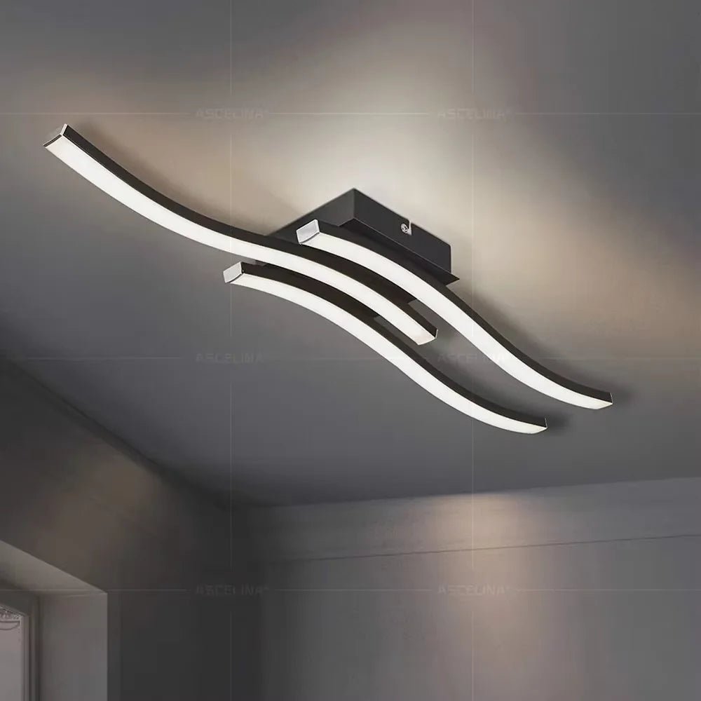 Modern LED Ceiling Light Long Wave Lamp | Luxury Home Accessories | Heulog Glow