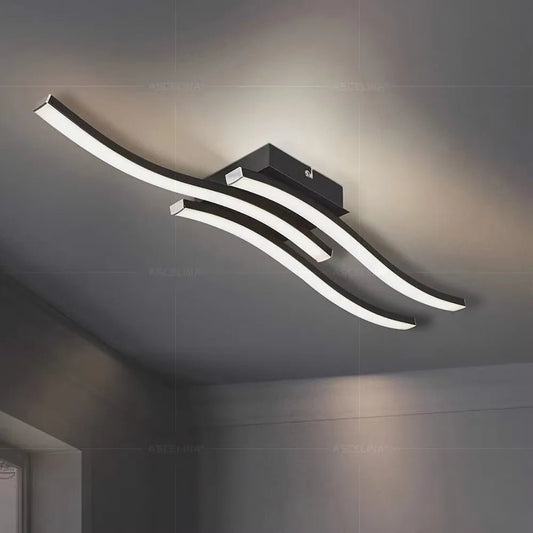 Modern LED Ceiling Light Long Wave Lamp | Luxury Home Accessories | Heulog Glow