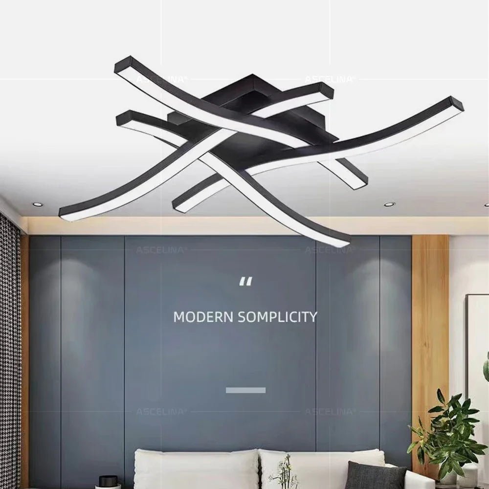Modern LED Ceiling Light Long Wave Lamp | Luxury Home Accessories | Heulog Glow