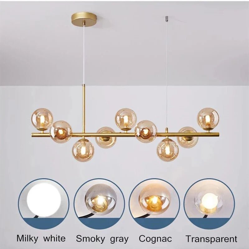 Modern LED Glass Ball 11 Heads Hanging Lamp | Luxury Home Accessories | Heulog Glow