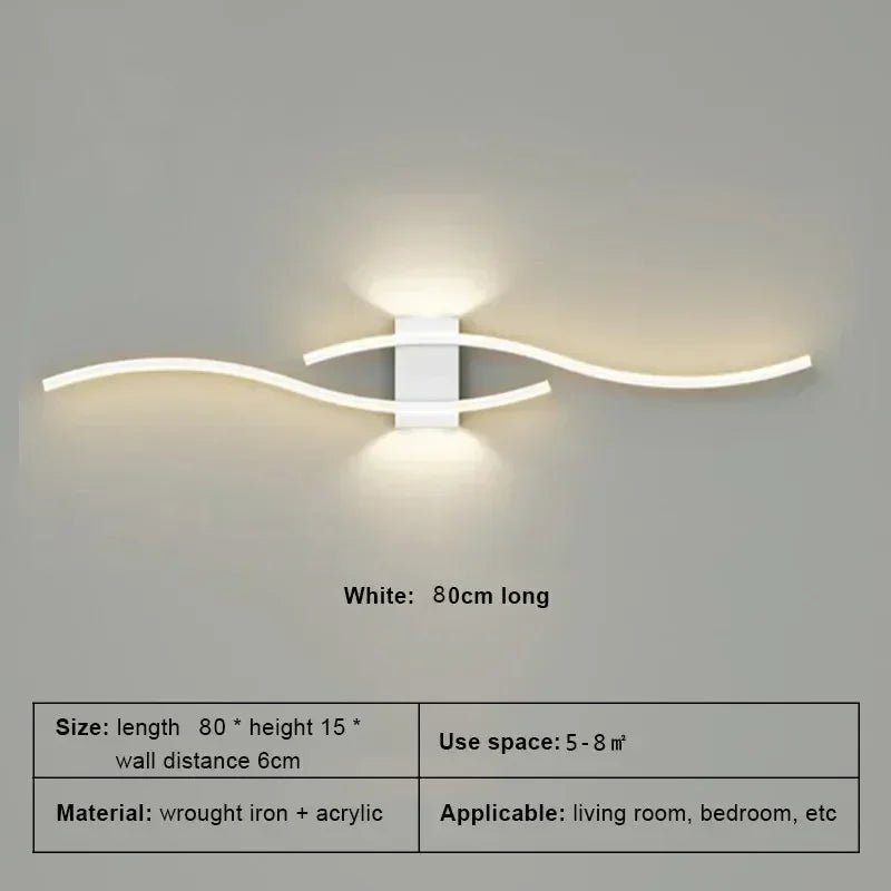 Modern LED Strip Wall Lamp Double Curve with Remote Control | Luxury Home Accessories | Heulog Glow