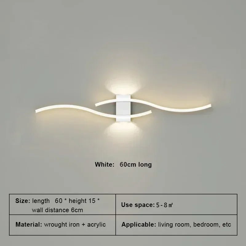 Modern LED Strip Wall Lamp Double Curve with Remote Control | Luxury Home Accessories | Heulog Glow