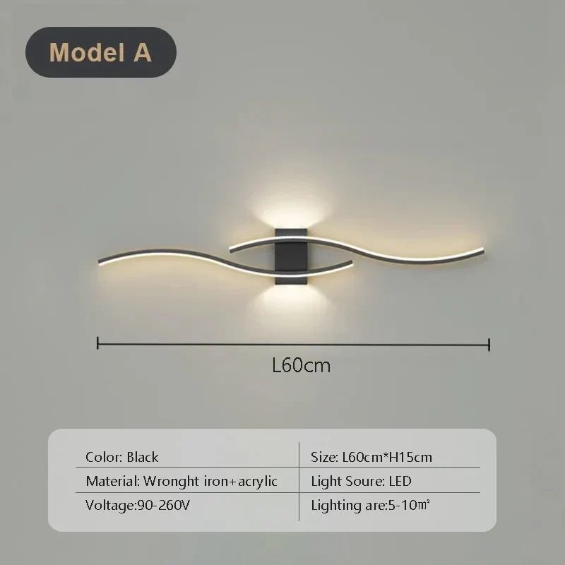 Modern LED Strip Wall Lamp Double Curve with Remote Control | Luxury Home Accessories | Heulog Glow