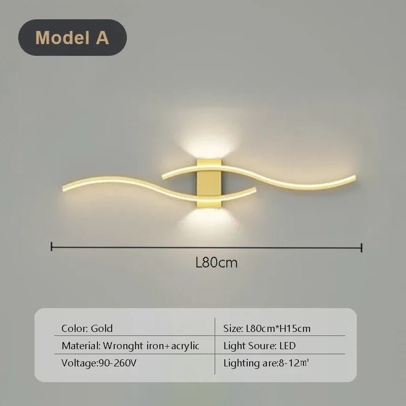 Modern LED Strip Wall Lamp Double Curve with Remote Control | Luxury Home Accessories | Heulog Glow