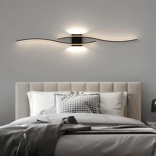 Modern LED Strip Wall Lamp Double Curve with Remote Control | Luxury Home Accessories | Heulog Glow