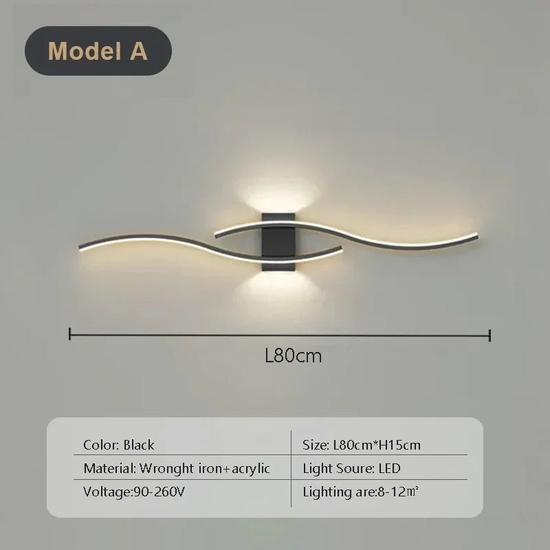 Modern LED Strip Wall Lamp Double Curve with Remote Control | Luxury Home Accessories | Heulog Glow