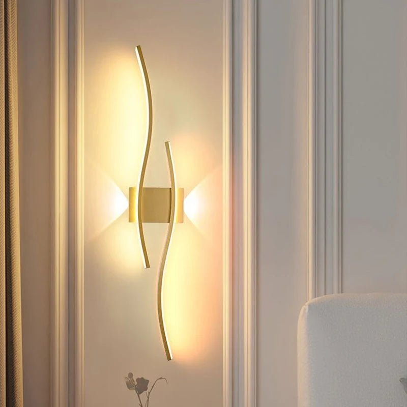 Modern LED Strip Wall Lamp Double Curve with Remote Control | Luxury Home Accessories | Heulog Glow