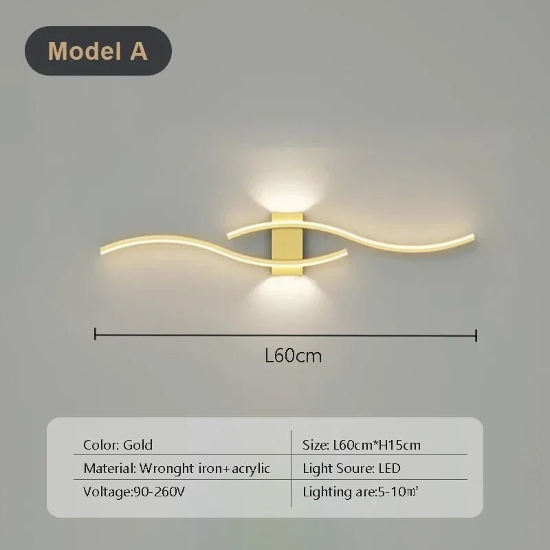 Modern LED Strip Wall Lamp Double Curve with Remote Control | Luxury Home Accessories | Heulog Glow