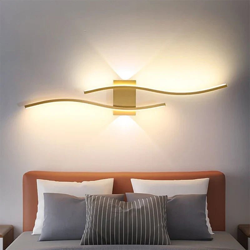 Modern LED Strip Wall Lamp Double Curve with Remote Control | Luxury Home Accessories | Heulog Glow