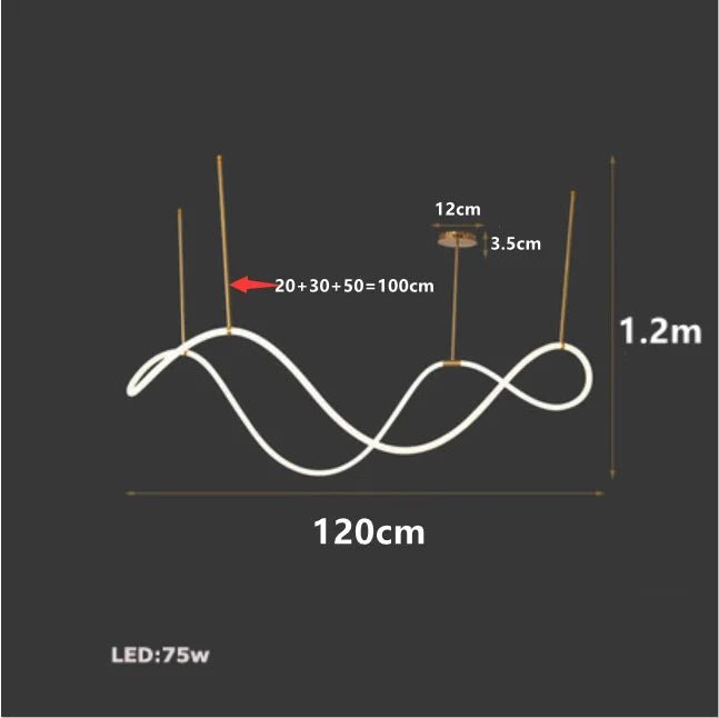 Modern Long Hose Led Ceiling Chandelier | Luxury Home Accessories | Heulog Glow
