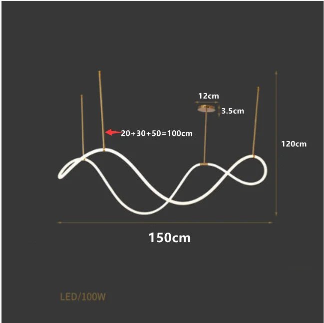 Modern Long Hose Led Ceiling Chandelier | Luxury Home Accessories | Heulog Glow