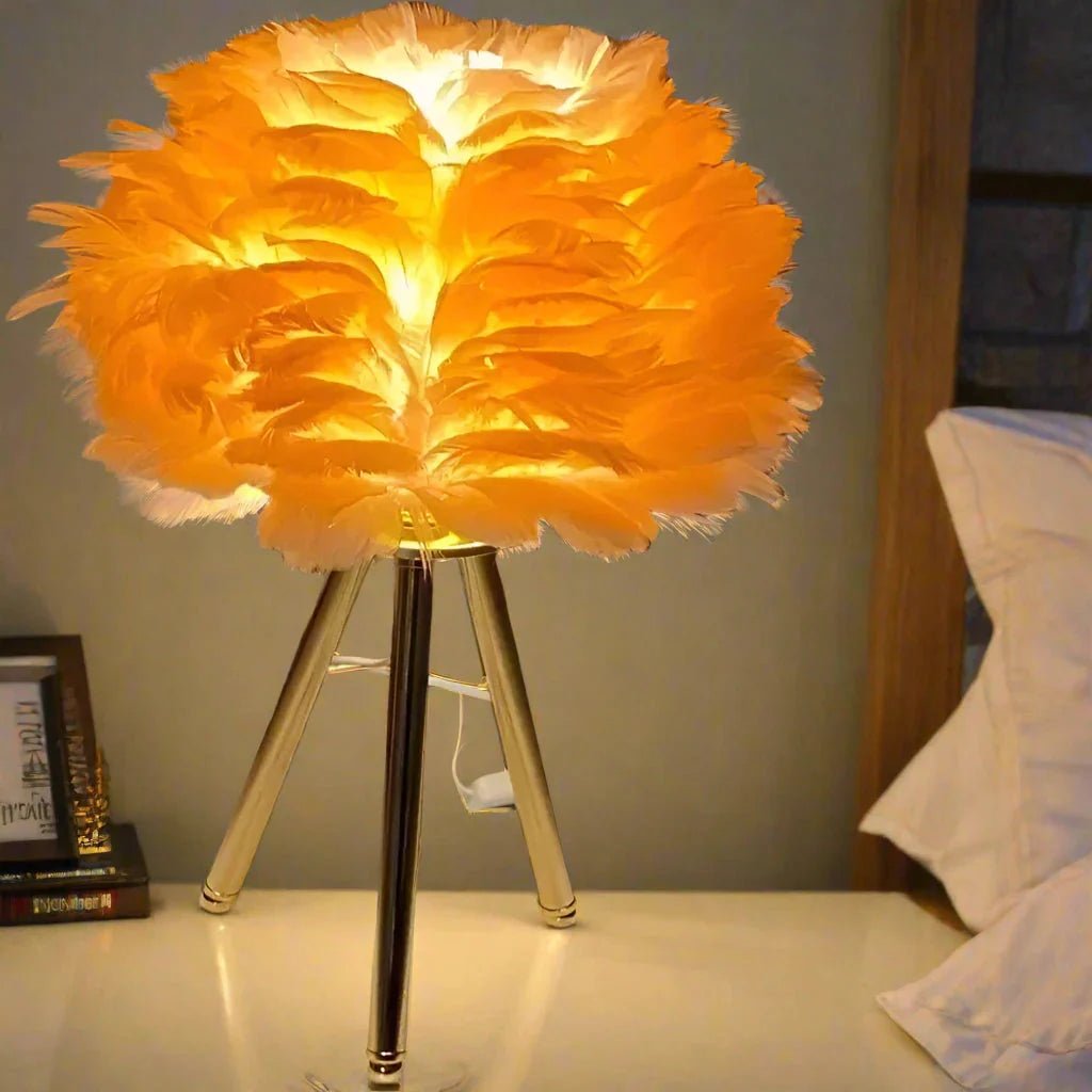 Modern Simple Feather LED Table Lamp | Luxury Home Accessories | Heulog Glow