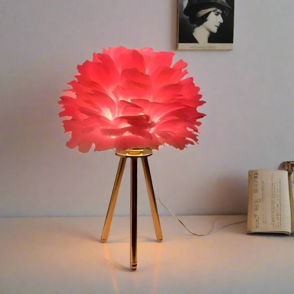 Modern Simple Feather LED Table Lamp | Luxury Home Accessories | Heulog Glow