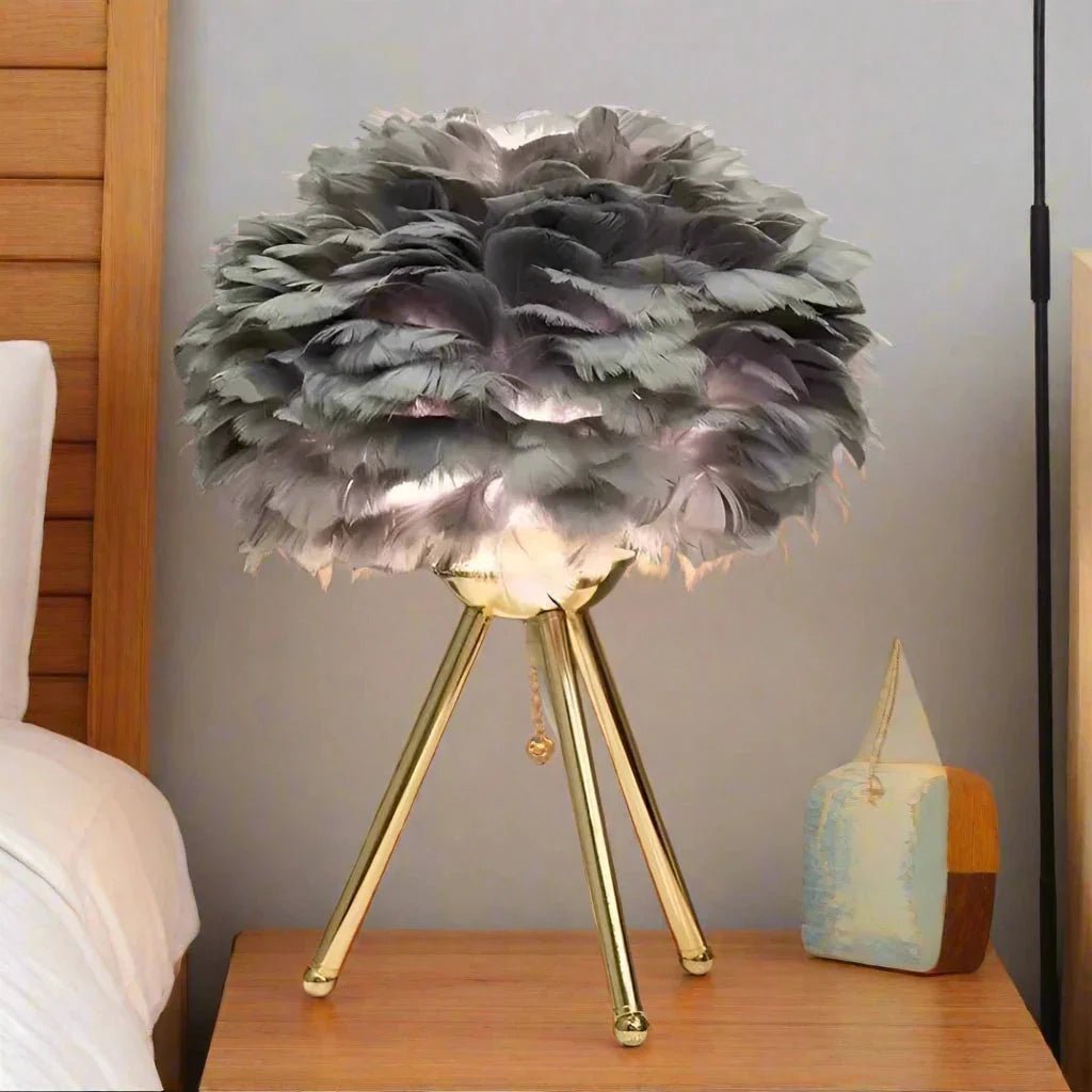 Modern Simple Feather LED Table Lamp | Luxury Home Accessories | Heulog Glow