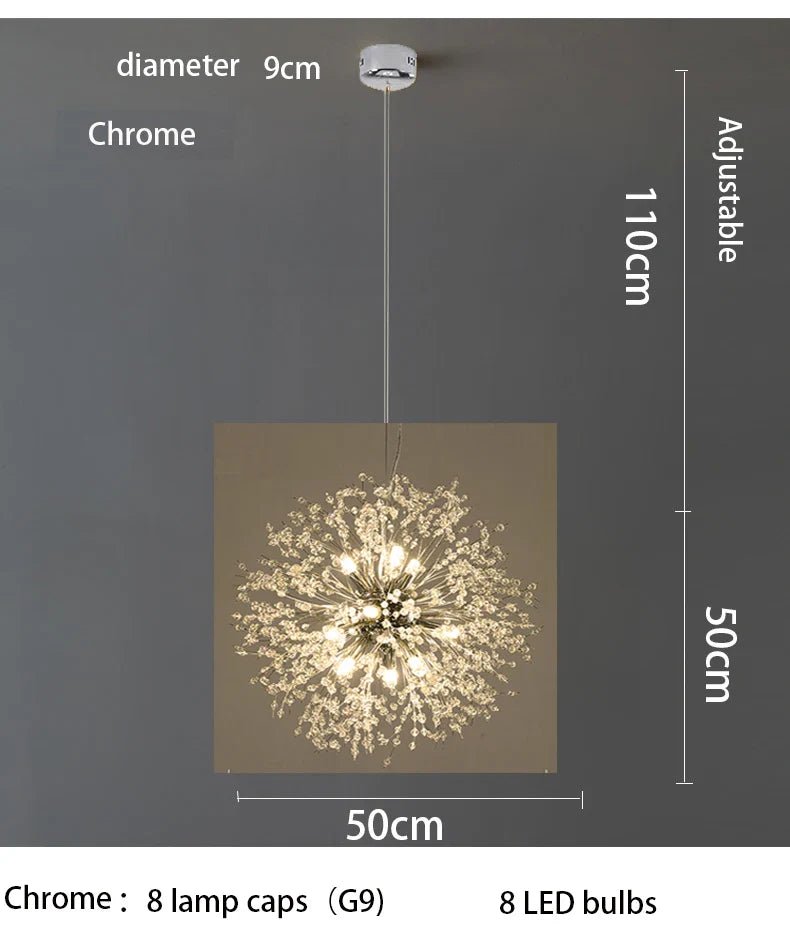 Modern Sky Star Fireball Crystal Pendant LED Light | Luxury Home Accessories | Heulog Glow