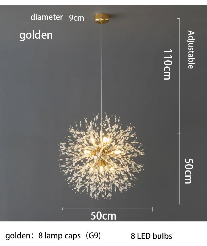 Modern Sky Star Fireball Crystal Pendant LED Light | Luxury Home Accessories | Heulog Glow