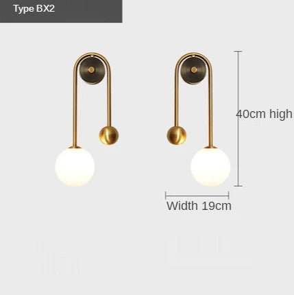 Modern Wall Lamp Glass Ball Lampshade | Luxury Home Accessories | Heulog Glow