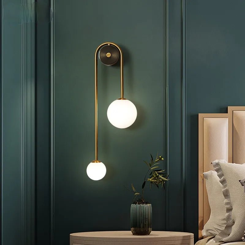 Modern Wall Lamp Glass Ball Lampshade | Luxury Home Accessories | Heulog Glow