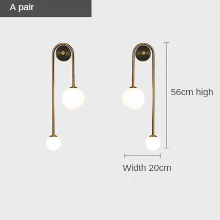 Modern Wall Lamp Glass Ball Lampshade | Luxury Home Accessories | Heulog Glow