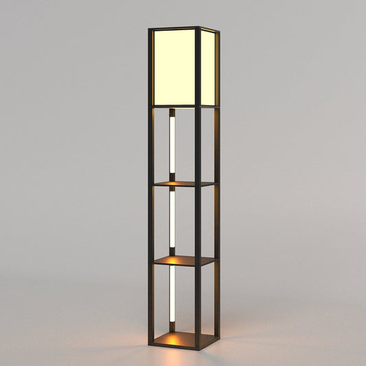 Modern Floor Lamp with 3 LED Strips and Lampshade for Living Room Bedroom