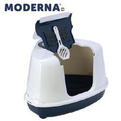 Moderna Corner Hooded Flip Loo Litter Tray | Luxury Home Accessories | Heulog Glow