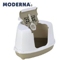 Moderna Corner Hooded Flip Loo Litter Tray | Luxury Home Accessories | Heulog Glow
