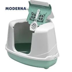 Moderna Corner Hooded Flip Loo Litter Tray | Luxury Home Accessories | Heulog Glow