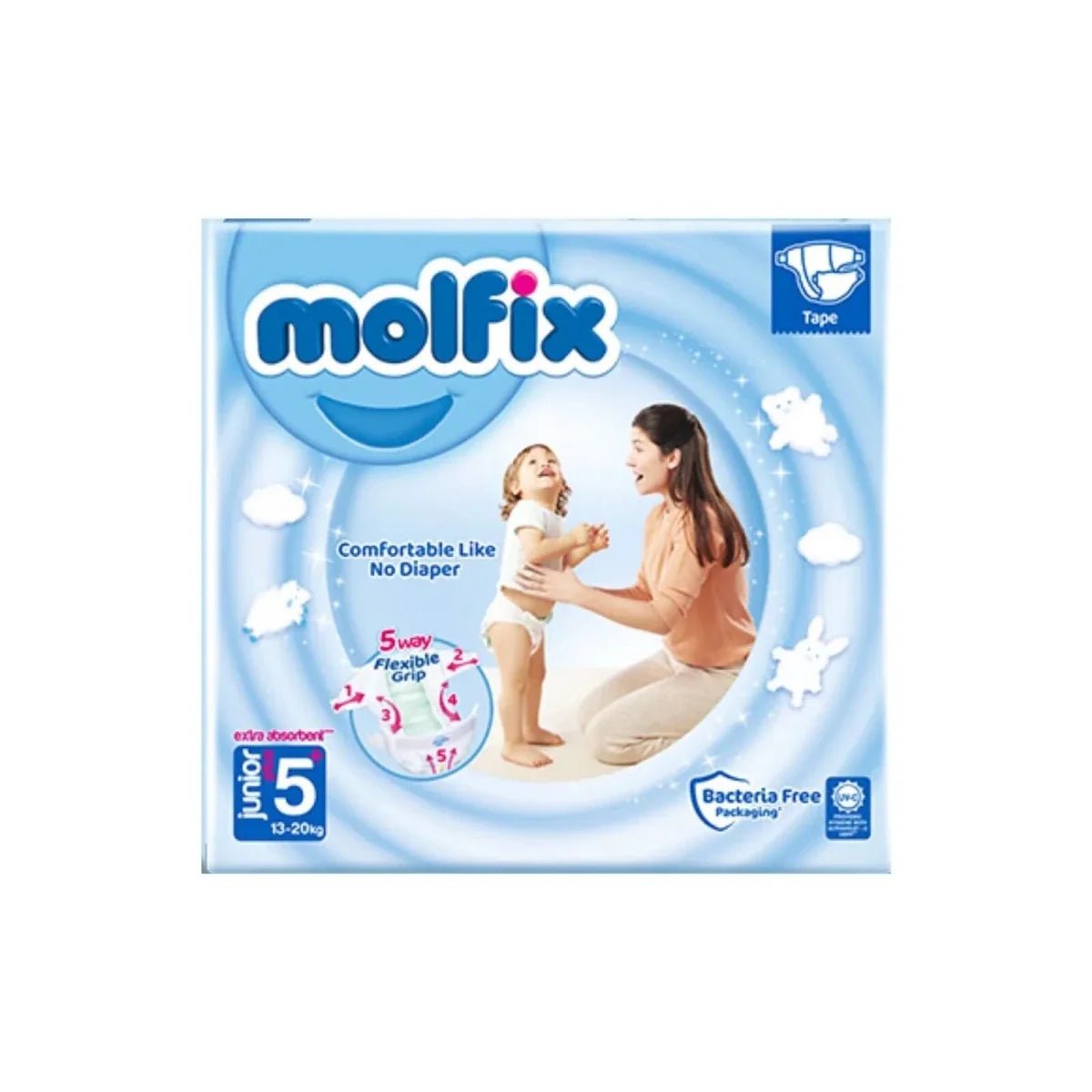 Molfix Junior Plus Size 5+ Nappy Pants - 44 nappies | Luxury Home Accessories | Heulog Glow