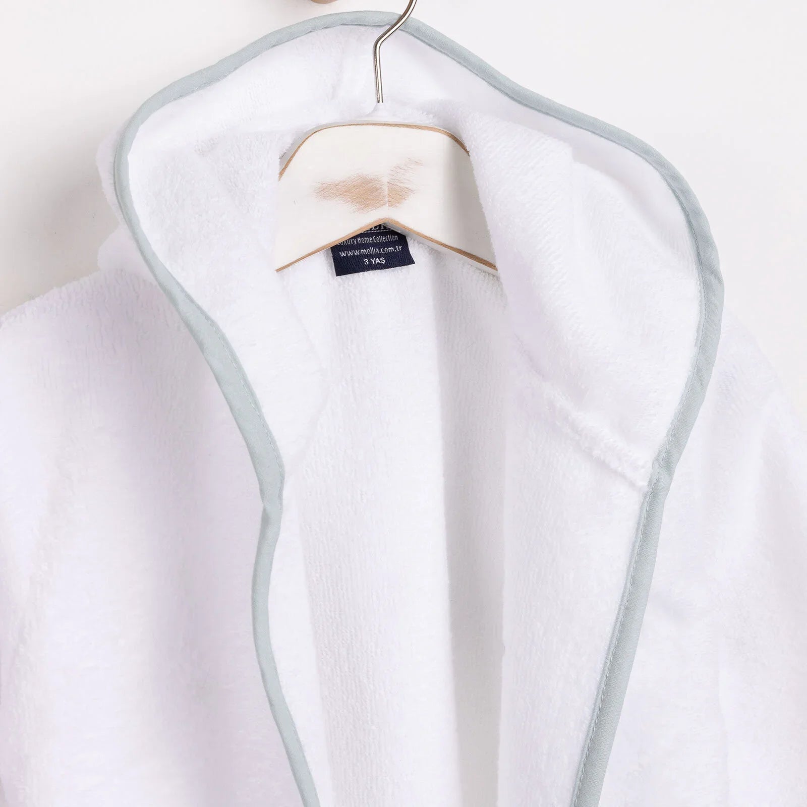 Mollia Boy Baby Bathrobe - White | Luxury Home Accessories | Heulog Glow